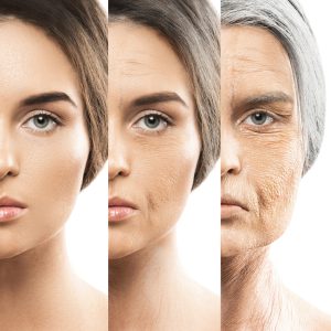 aging concept young old comparision