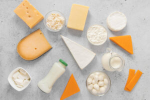 food assortment with dairy products