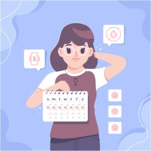 16795514 Woman And Period Calendar concept illustration background